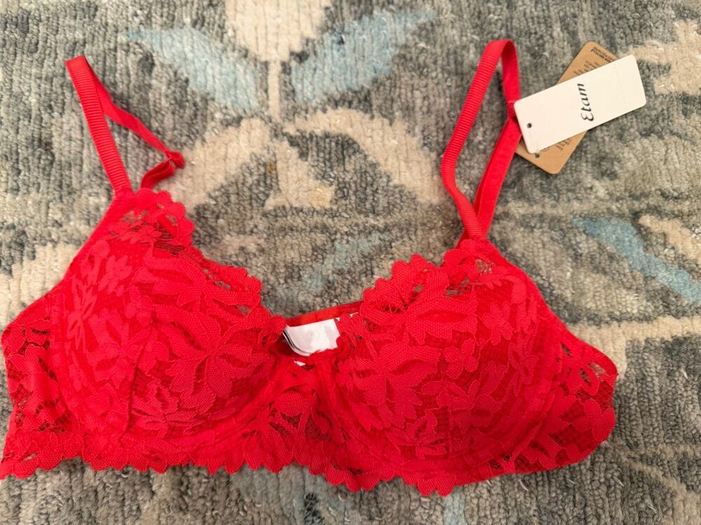 Etam Red Underwire Bra 34B LEGENDE- Lightly Lined NWT